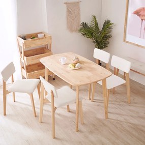 Καρέκλα τραπεζαρίας Nextdeco Natural λευκή Y77x44x52εκ.