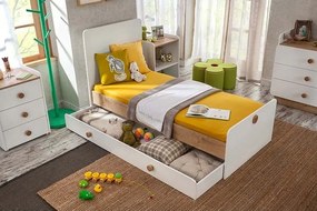 Βρεφική πολυμορφική κούνια NATURA BABY  with Telescopic Rail Λευκό + Φυσικό χρώμα  ΝΑ-1015  80x180εκ.  Cilek