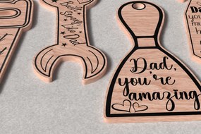 Intra απο ξύλο plywood 3mm-4mm πάχος - Keychain  για την Ημέρα του Πατέρα Δίασταση 4x4 cm INTRAFABR-121572843