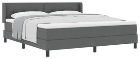 vidaXL Κρεβάτι box spring με στρώμα με στρώμα Σκούρο γκρι 180 x 200 cm