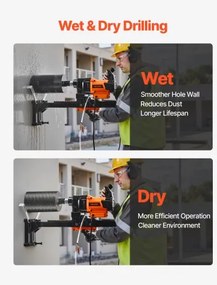 VEVOR Diamond Core Drill Machine Concrete Core Drill Rig with Stand 8 in 3000W