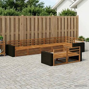 vidaXL Σειρά Καναπέ Εξωτερικού 8 pcs Φυσικό