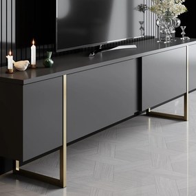 Έπιπλο Τηλεόρασης Ανθρακί / Χρυσό FLUPER 180x30x50