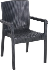 Πολυθρόνα βαρέους τύπου KING απο PP σε χρώμα μαύρο 57x55x87