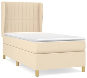 ΚΡΕΒΑΤΙ BOXSPRING ΜΕ ΣΤΡΩΜΑ ΚΡΕΜ 90X200 ΕΚ.ΥΦΑΣΜΑΤΙΝΟ 3128658