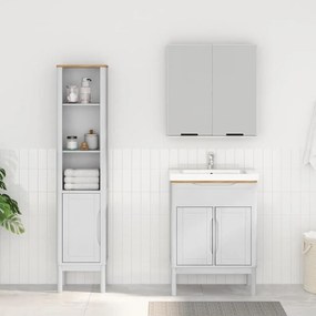 vidaXL Σετ Επίπλων Μπάνιου FLORO 2 pcs Λευκό Στερεό ξύλο πεύκου
