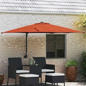 vidaXL Ομπρέλα Κήπου Τερακότα 248.5 x 247.5 x 160 εκ. ύφασμα