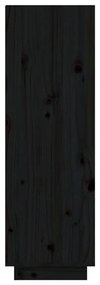 Παπουτσοθήκη Μαύρη 60 x 34 x 105 εκ. από Μασίφ Ξύλο Πεύκου - Μαύρο
