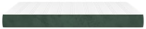 vidaXL Στρώμα με Pocket Springs Σκούρο Πράσινο 140x200x20εκ. Βελούδινο