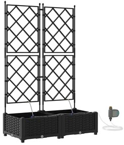 vidaXL Ζαρντινιέρες κήπου Μαύρο 80 x 40 x 126 cm Ατσάλι