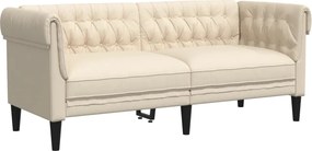 vidaXL Σετ Σαλονιού 2 Τεμαχίων Κρεμ Υφασμάτινο