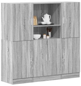 Σετ Ντουλάπια Κουζίνας 3 τεμ. Γκρι Sonoma Επεξεργασμένο Ξύλο