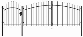 vidaXL Καγκελόπορτα Μαύρη 2 x 4 μ. Ατσάλινη