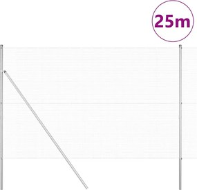 vidaXL Στύλος Περιφράξεων Ασημί 25 x 1,5 μ (16 x 16 χλστ. πλέγμα)