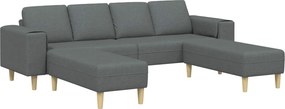 vidaXL Καναπές σαλονιού 3 pcs Σκούρο Γκρι Πολυεστέρας
