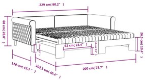 Καναπές Κρεβάτι Συρόμενος Μαύρο 100x200εκ. Βελούδινος Στρώματα - Μαύρο