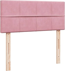 vidaXL Κρεβάτι Boxspring με Στρώμα Ροζ 120x200 εκ. Βελούδινο