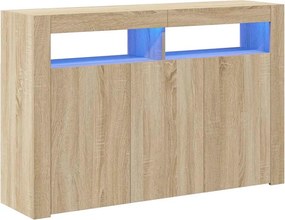 vidaXL Μπουφές με LED Sonoma Δρυς 115,5 x 30 x 75 εκ.