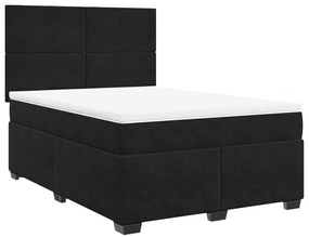vidaXL Κρεβάτι Boxspring με Στρώμα Μαύρο 160x200 εκ. Βελούδινο