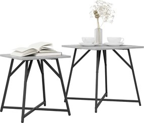 vidaXL Σετ βοηθητικά τραπεζάκια 2 pcs Γκρι Σονομα και Μαύρο