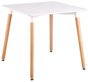 Τραπέζι ART Ξύλο Φυσικό/Λευκό 80x80 H.73cm