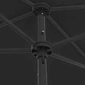 vidaXL Ομπρέλα Θαλάσσης Μαύρη 180 x 120 εκ.
