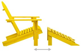 vidaXL Καρέκλα Κήπου Adirondack με Υποπόδιο Κίτρινη από Ξύλο Ελάτης