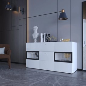 Μπουφές LONG BEACH Λευκό Gloss 132x39x69