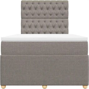 vidaXL Κρεβάτι Boxspring με Στρώμα Taupe 120x200 εκ. Υφασμάτινο
