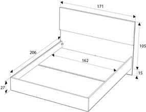 Κρεβάτι Oryana Megapap χρώμα καρυδί 160x200εκ.
