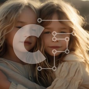 Intra Συλλεκτικό Ξύλινο Παζλ Plywood 4mm - Δύο νεαρά κορίτσια που αγκαλιάζονται σε απαλό φως Σε Ξύλινο Κουτί - Διαστάσεις Puzzle: 10x10 cm – 25 κομμάτια