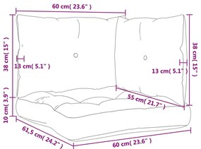 Μαξιλάρια Παλέτας 3 τεμ. Πολύχρωμα από Ύφασμα Oxford - Πολύχρωμο