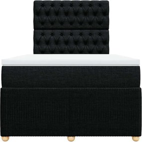 vidaXL Κρεβάτι Boxspring με Στρώμα Μαύρο 120x200 εκ. Υφασμάτινο