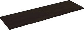 vidaXL Πάγκος Μπάνιου Σκούρο Καφέ 200x60x(2-4) εκ. Επεξεργ. Μασίφ Ξύλο