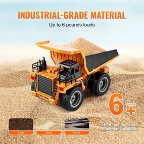 VEVOR RC Remote Control Dump Truck Toy Construction Vehicle Toy 9CH 1:18 Scale