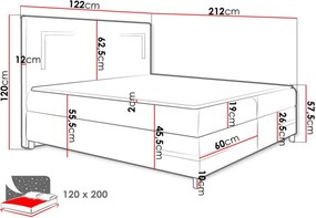 Επενδυμένο κρεβάτι Delos-Gkri Skouro-120 x 200