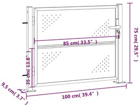 Πόρτα Περίφραξης Κήπου 100 x 75 εκ. από Ανοξείδωτο Ατσάλι - Ασήμι