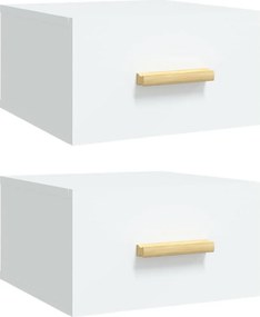 vidaXL Κομοδίνα Επιτοίχια 2 τεμ. Λευκά 35x35x20 εκ.