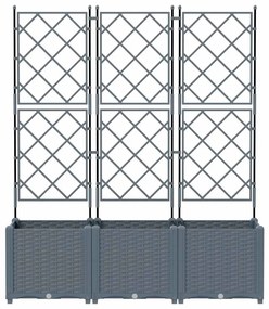 vidaXL Κηποτινάκι με Τρέλα 3 pcs Ανοιχτό γκρι 120 x 40 x 143 εκ. PP