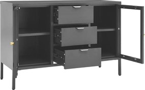 vidaXL Μπουφές Ανθρακί 105 x 35 x 70 εκ. από Ατσάλι και Ψημένο Γυαλί