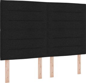 vidaXL LED Κρεβάτι αποθήκευσης με στρώμα Μαύρο 140 x 190 cm Ύφασμα