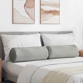 vidaXL Μαξιλάρια Στήριγμα 2 pcs Ανοιχτό γκρι Ø 25 x 70 cm
