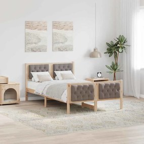 Σκελετός Κρεβατιού Taupe 135 x 190 cm Στερεά ξυλεία πεύκου