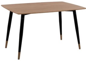 ΤΡΑΠΕΖΙ ALIZA ΡΟΥΣΤΙΚ ΜΕ ΦΥΣΙΚΗ ΕΠΙΦΑΝΕΙΑ &amp; ΜΕΤΑΛΙΚΑ ΠΟΔΙΑ ΜΑΥΡΟ ΜΑΤ  HM8553.01 120x80x74Υ εκ.