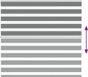 vidaXL Ζέβρα τυφλή Σκούρο Γκρι Πλάτος υφάσματος 160,9 εκ. Πολυεστέρας