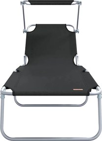 vidaXL Ξαπλώστρα 2 pcs Μαύρο 58 x 188 x 77 εκ. Πολυεστέρας