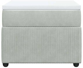 vidaXL Κρεβάτι Boxspring με Στρώμα Ανοιχτό Γκρι 80x200 εκ. Βελούδινο