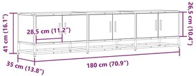 Έπιπλο Τηλεόρασης Μαύρο 180x35x41 εκ. Επεξεργασμένο Ξύλο - Μαύρο