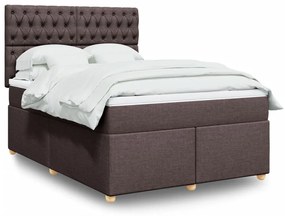 ΚΡΕΒΑΤΙ BOXSPRING ΜΕ ΣΤΡΩΜΑ ΣΚΟΥΡΟ ΚΑΦΕ 140X200 ΕΚ ΥΦΑΣΜΑΤΙΝΟ 3293613