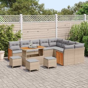 vidaXL Σετ Καναπέ Κήπου 13 pcs Μπεζ, Ανοιχτό γκρι 110 x 55 x 71 εκ